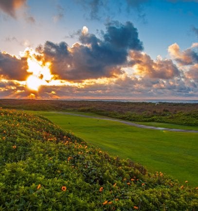 Palmilla Beach hole with Gulf of Mexico and sunset