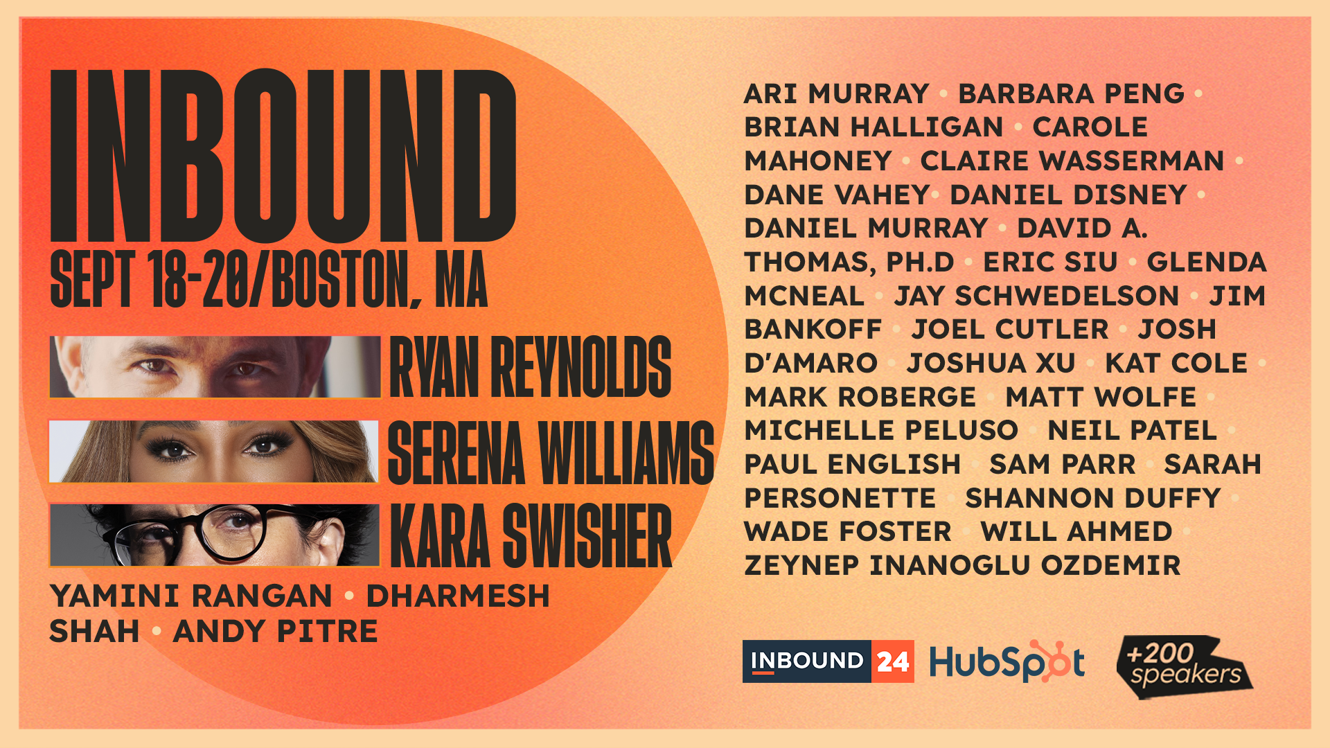 Ryan Reynolds, Serena Williams, and Kara Swisher to headline INBOUND 2024