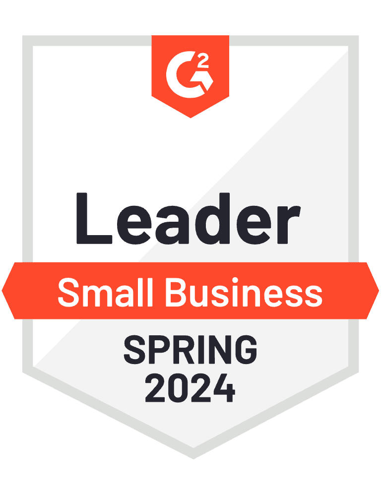 G2 Badge: Leader, Small Business, Summer 2023