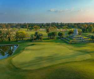 View of the golf course at Vattanac Golf Resort in Cambodia